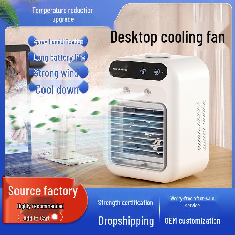 (New) Mini Portable Desktop Air Conditioner Fan - Compact Cooling for Dorms and Students