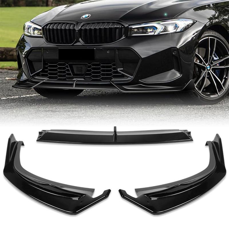 Gloss Black Car Front Bumper Lip Spoiler Air Chin Body Kit Splitter For BMW G20 3-Series 330e 330i M340i 320i M-Sport 2023-2026