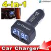 4 In 1 Dual USB Car Charger 3.1A Fast Charge Adapter Socket Digital Display Voltage Temperature
