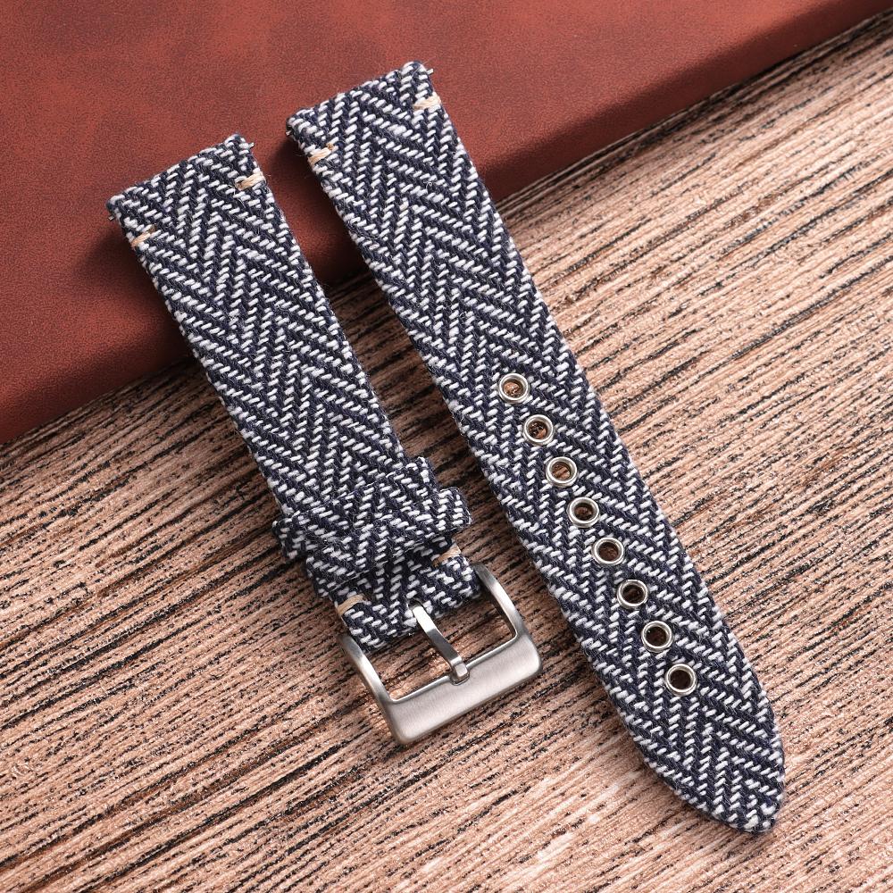 18мм 20мм 22мм Натуральная Кожа Нейлон Ремешок для Часов Браслет Плетение Винтаж Мужчины Женщины Быстросъемный Ремешок на Запястье для Huawei Watch