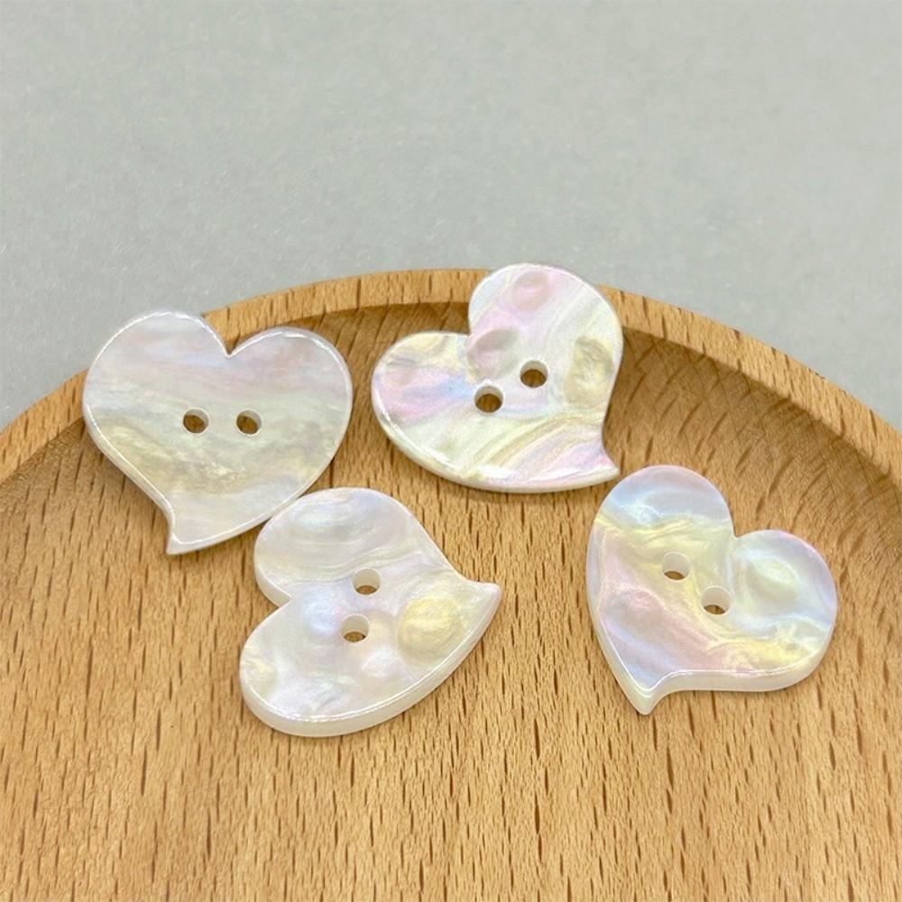 30pcs Glossy Surface Heart Buttons Cute Resin Buttons Mini Butterfly Buttons Clothing Coat