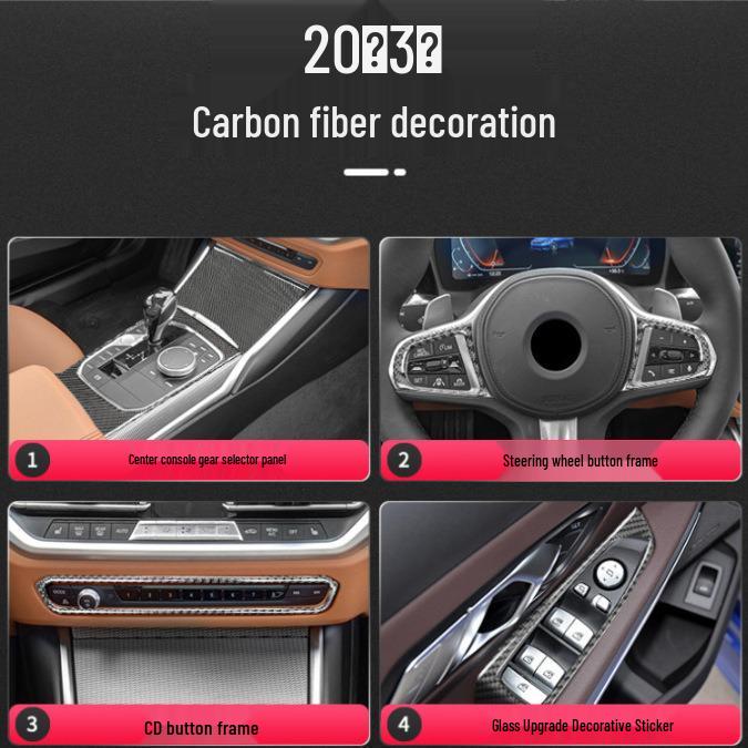 BMW 3 серии G20 (2020-2023 гг.) Комплект наклеек из карбона для интерьера
