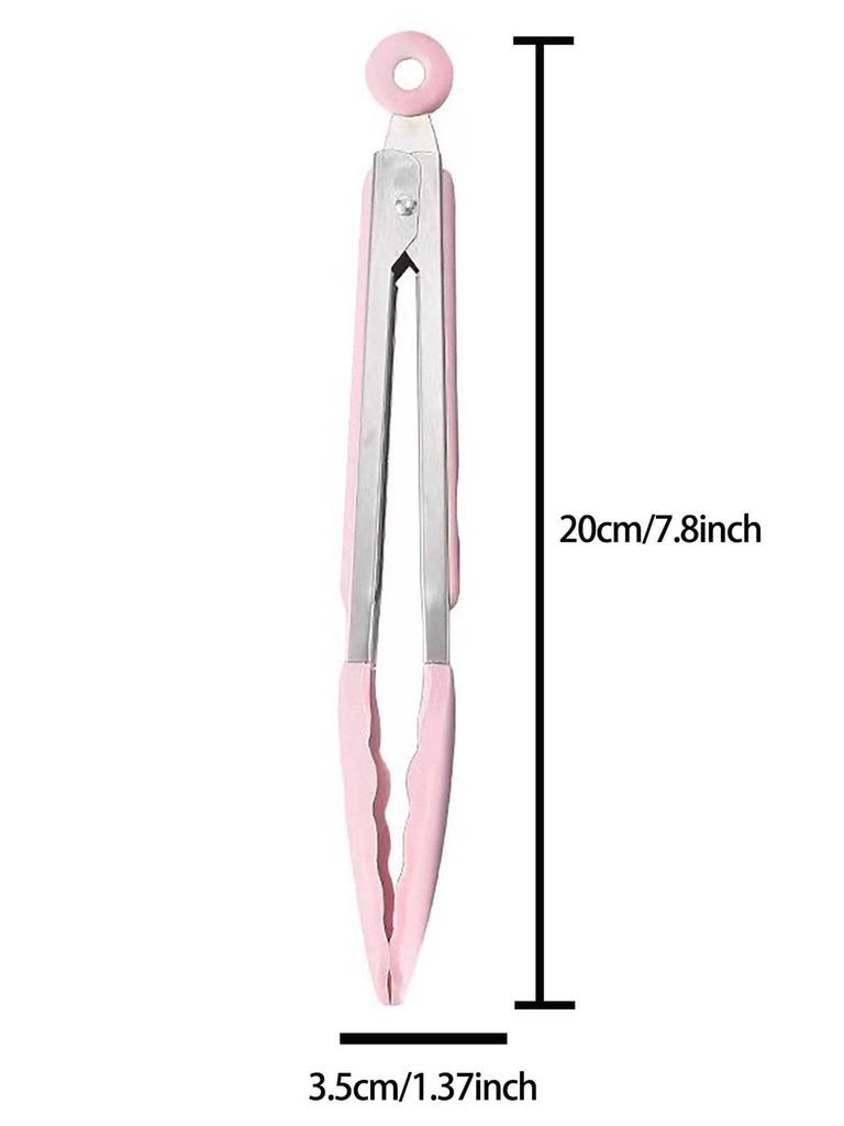 7,8-дюймовые силиконовые щипцы для барбекю из нержавеющей стали, кухонные щипцы с нескользящей ручкой для салата, хлеба, сервировки, кухонные аксессуары