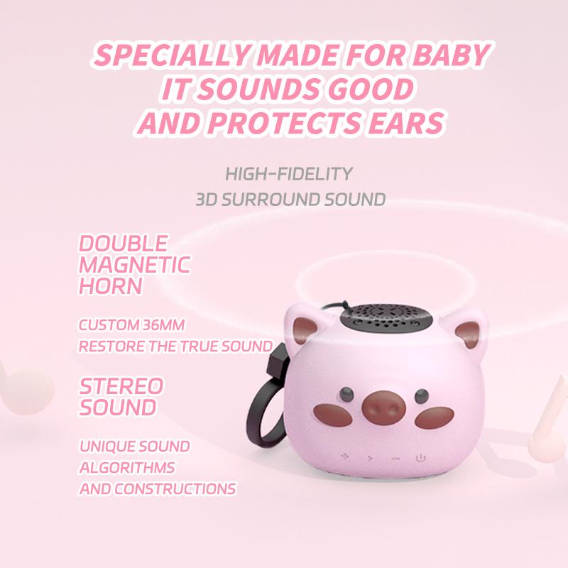 Mini Pocket Bluetooth Speaker Cute Cartoon Pig Wireless Soundbar Loudspeaker IP65 Waterproof TWS Stereo Music Box TF Card Player