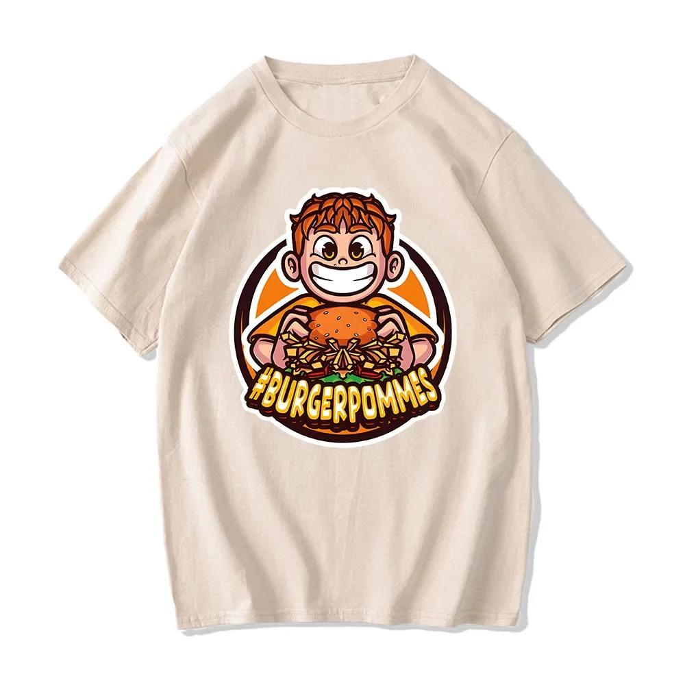Burgerpommes 2 LukasBurger Футболки с мультяшным графическим принтом Футболка Marvin Vlogt ICrimax Футболка из хлопка для мужчин и женщин Футболки унисекс