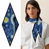 Oil Painting Diamond Scarf Woman Fashion Silk Scarf Luxury Bandana Headband Hijab Foulard Neckerchief Shawl