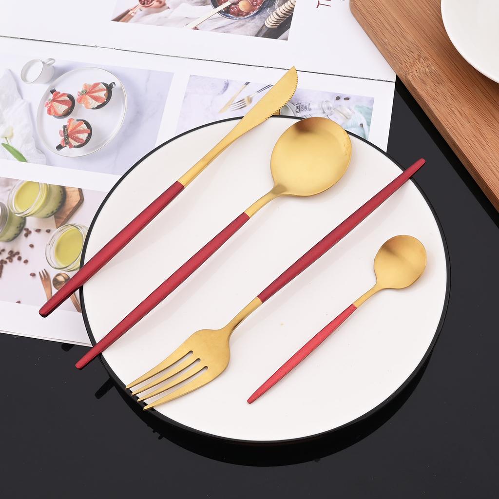 30 шт. черная матовая посуда из нержавеющей стали, нож, вилка для фруктов, ложка, столовые приборы, набор столовых приборов, набор кухонных столовых приборов, сервис на 6 персон