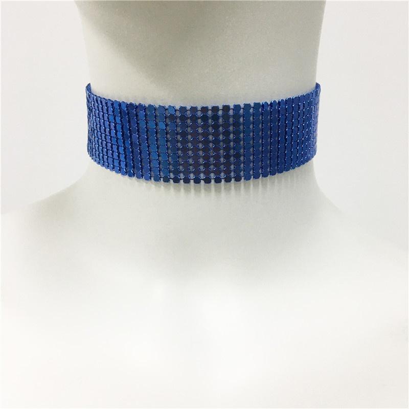 Модный орнамент чокер преувеличенное ожерелье хип-хоп пайетки панк-метал