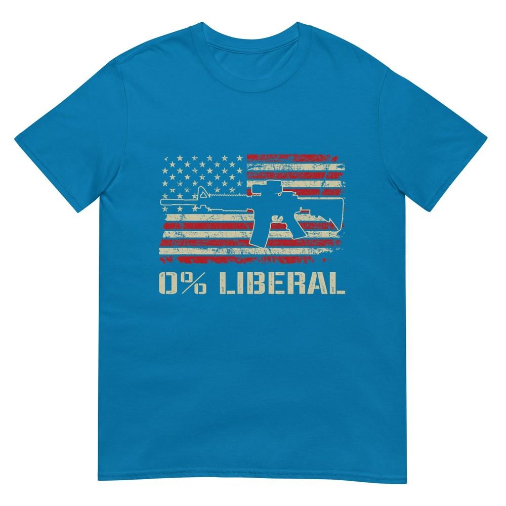 0 Liberal Zero Percent Ar15 Usa Flag Funny Pro Gun Tshirt For Unisex Unisex