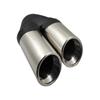 Double Straight Slant Stainless Steel Exhaust Muffler Tailpipe Decoration