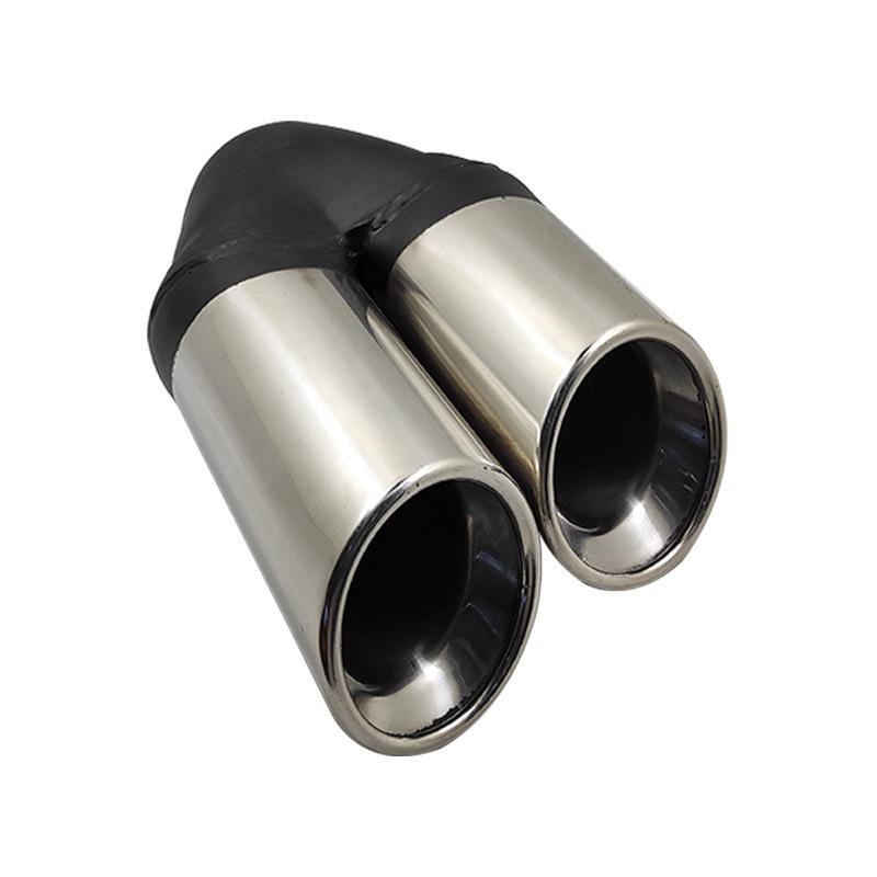 Double Straight Slant Stainless Steel Exhaust Muffler Tailpipe Decoration