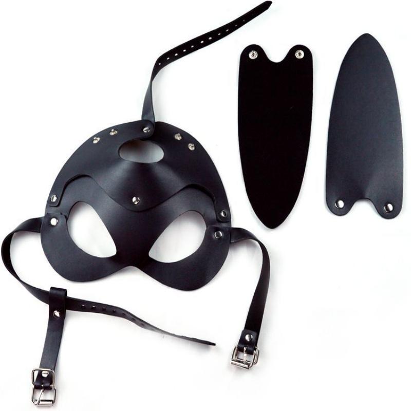 Кожаная маска S&M в готическом стиле с кошачьими ушками, уникальный аксессуар для взрослых эротических ролевых игр, добавьте пикантности БДСМ и чувственным играм в спальне