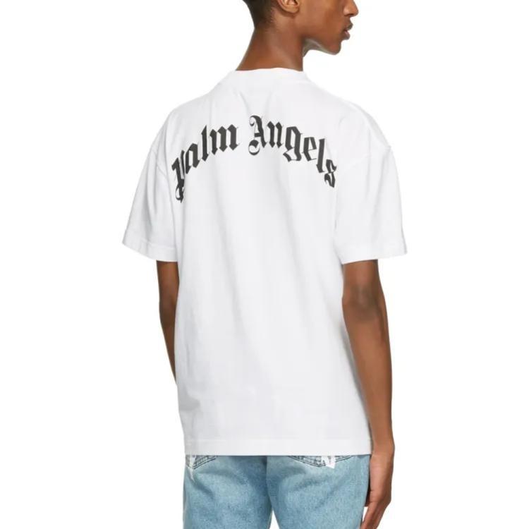 PALM ANGELS T Shirts Men's White Crew Neck Moderate Straight Fit PMAA001F21JER0230160