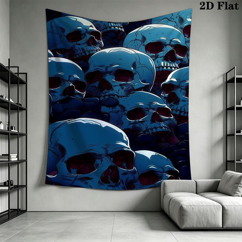 Skull Artwork Dark Dramatic Tapestry Wallmounted Background Cloth Atmospheric Background Cloth Homestay Soft Decoration Tapestry Wall Decoration