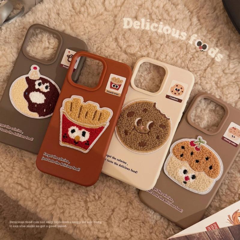 Cute Plush Gourmet French Fries Phone Case for IPhone17 16 15 14 12 13 11 Pro ProMax Plus Shockproof Phone Cover