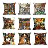 Living Room Decorative Pillowcase Cute Cat Print Decorative Sofa Cover Creative Cat Cushion Cover Printed Pillowcase