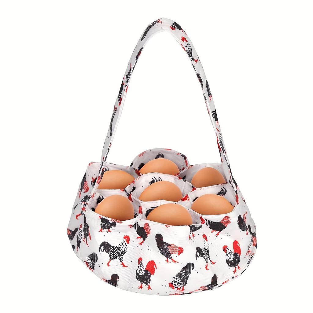 Корзина для хранения яиц премиум-класса с 7 карманами и холщовым мешком для яиц — идеально подходит для сохранения яиц свежими в курятниках, садах и на фермах