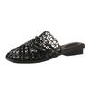 Fashion 2025 New Slim Hand-woven Mid-heel Soft-soled Fashion Sandals, Versatile Casual Women's Cool Mop