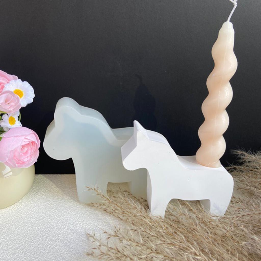 Horse Shape Candlestick Silicone Mold DIY Concrete Cement Plaster Animal Candle Holder Molds Epoxy Resin Candle Stand