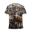 3D Digital Men's Crew Neck Short Sleeve Stylish Design T-shirt with Skeleton Pattern and Letter Print for Summer Outdoors Wear