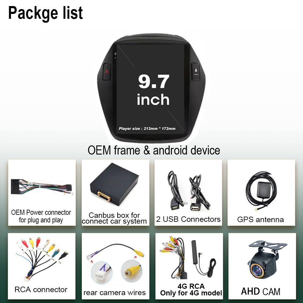 9.7 inch For Hyundai IX35 Tucson 2 2009-2015 Car Radio Android Auto Multimedia Video Player GPS Navigation 5G WIFI No 2din DVD