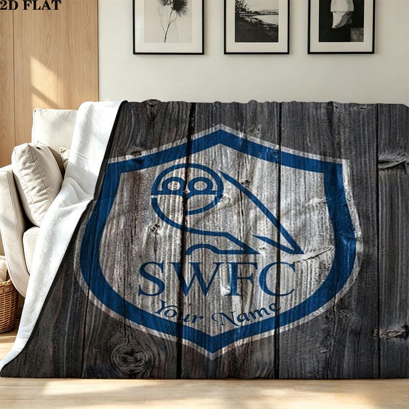 1PC Sheffield Wednesday Football Club Custom Name Patterned Flannel Blanket Suitable For All Seasons for Home Decor Warmth and Comfort Gifts Holiday P