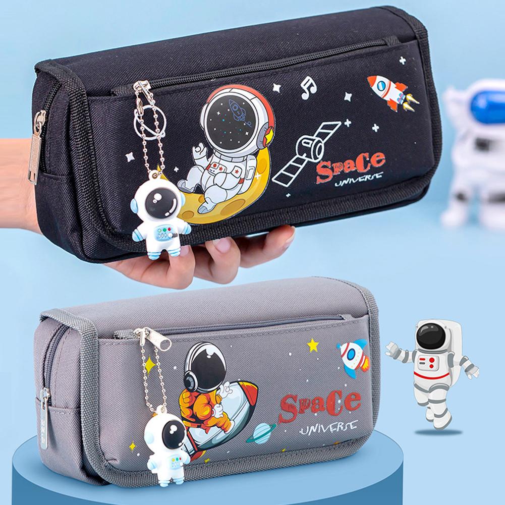 Space Astronaut Pencil Case Large Capacity Kids Stationery Bag School Studen Cartoon Canvas Pencil Bag Korean Stationery