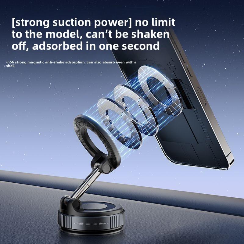 New Magnetic Car Phone Holder 360° Rotation Folding With Vacuum Suction Cup For iPhone 12-16 Series Car/Gym/Driving Phone Holder