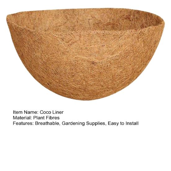 Круглая подкладка из кокосовой койры, дышащая, в помещении, на открытом воздухе, в саду, на стене, вставка для вставного горшка из натурального кокосового волокна, подкладка для цветочной корзины, садовые принадлежности