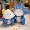 Cute Dressing Transformed Into Shark Kitten Doll Plush Toy Doll Can Take Off Your Hat and Children Sleep Comforting Pillow