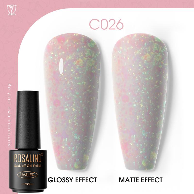 ROSALIND Красочный гель-лак для ногтей, блестящий гибридный лак, полуперманентный лак для ногтей, матовый верхний базовый слой, гель-лак для ногтей