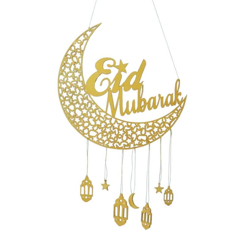 Рамадан Мубарак украшения для вечеринки поставки Ид Мубарак Луна Звезда фонарь комплект деревянный кулон вечерние подвесные украшения
