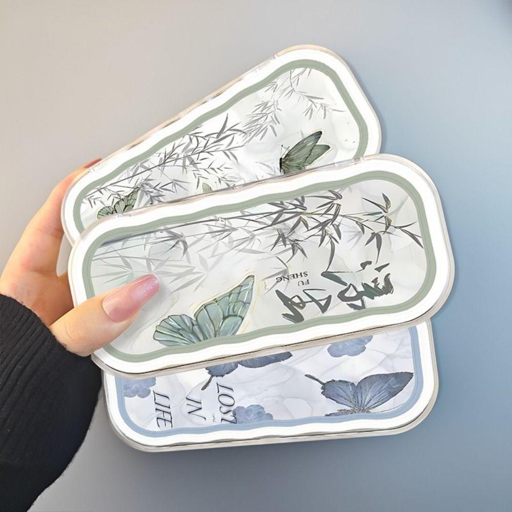 Plastic Bowknot Glasses Case Butterfly Flower Transparent Sunglasses Storage Box Visible Portable Glasses Protective Case