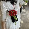 Niche Knitted Bag Women's New Flower Versatile Messenger Bag Fashionable Mini Mobile Phone Bag