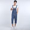 Men's Denim Shorts Men's Overalls Jumpsuit Large Size Strap Straight Blue Shorts With 7 Pockets