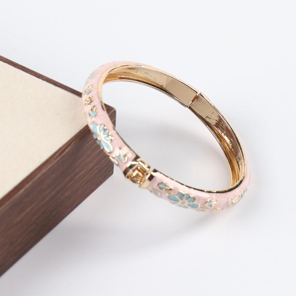 Colorful Vintage Cloisonne Bangle Traditional Women's Hand Bracelet Flower Bangle  Jewelry Gifts