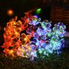 Наружная водонепроницаемая для заднего двора, сада, газона, ограждения, патио, украшение, гирлянда с цветочным узором на солнечной батарее, светодиодная гирлянда