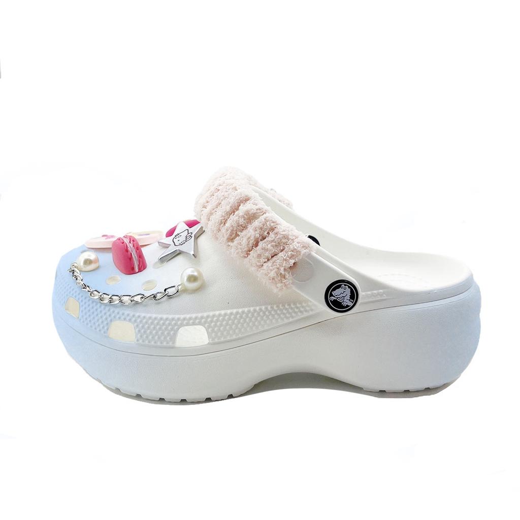 Crocs Классические платформенные клоги Розовый Голубой Мандариновая утка Вечеринка Пляж Девушка Кампус Стиль ЭВА Универсальные Дырочные туфли Унисекс Голубой Розовый