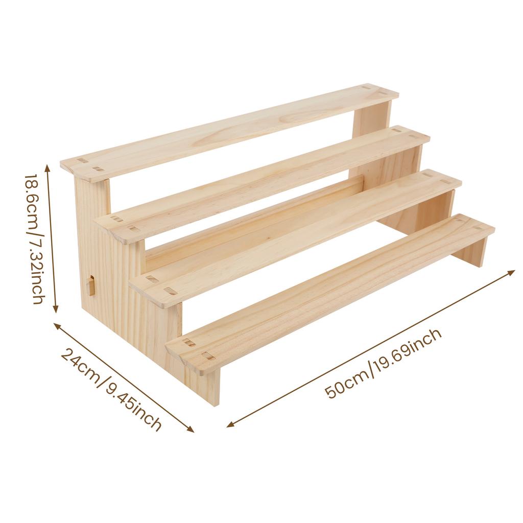 Большая деревянная подставка-райзер для дисплея, подставка-лестница для кукол, фигурок, игрушек, витрина, полка для организации макияжа, парфюмерии, приправ