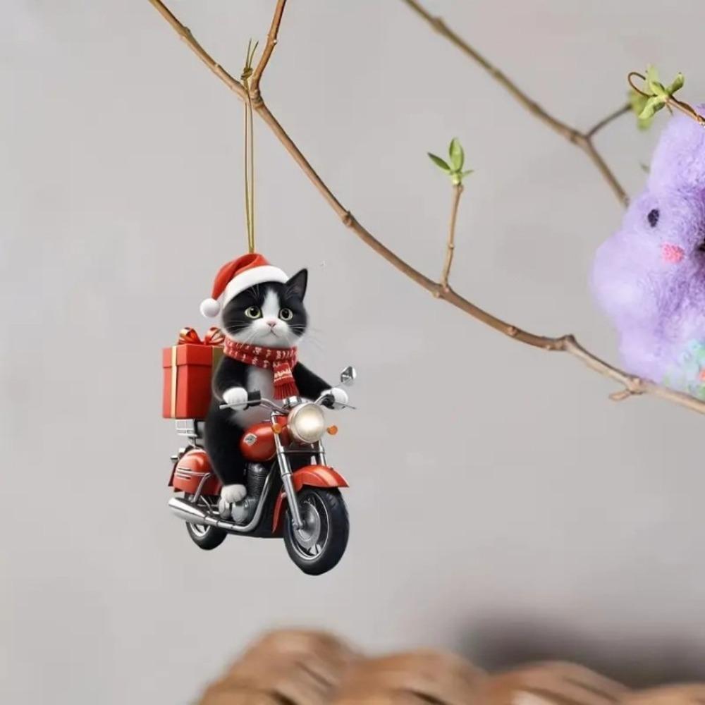 2D Flat Christmas Tree Decor Animal Pendant Dog Hanging Ornaments Door Window