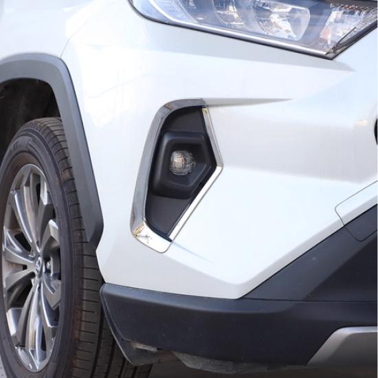 ABS Chrome Front Fog Light Lamp Trim for Toyota RAV4 -2025
