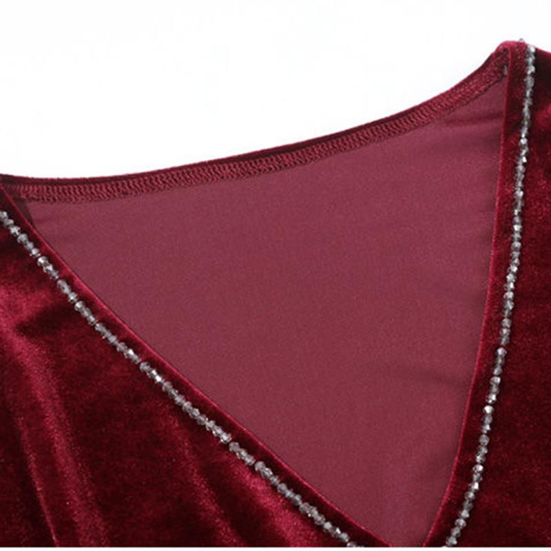 Tops for Women Pullover Long Sleeve V-neck  Autumn Winter Warm Slim Thickened Top