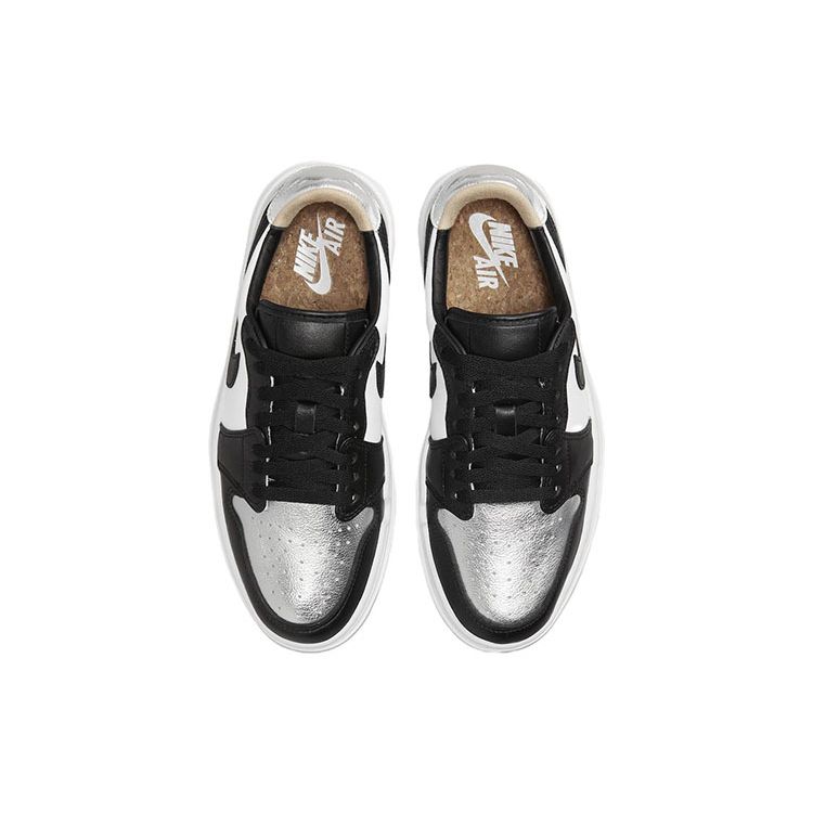 Air Jordan 1 Elevate Low SE Женские кроссовки с серебристым носком металлик-серебристый черный белый DQ8561-001