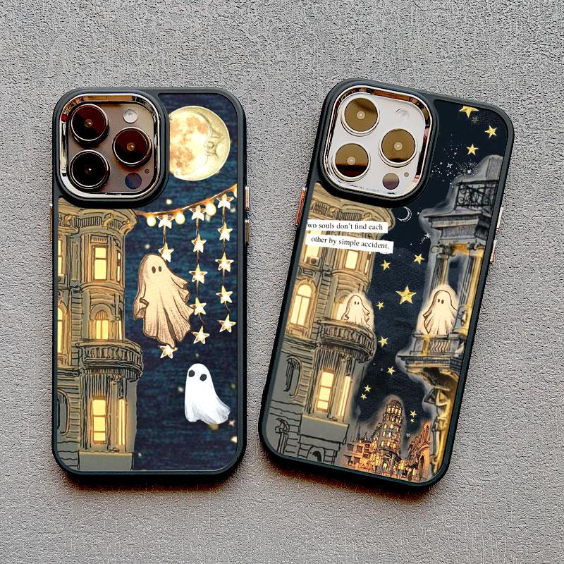 Модный креативный чехол для телефона с изображением призрака для iphone 16 15 14 11 13 12 Pro MAX задняя крышка X XS XR max 7 8 Plus Чехлы матовый корпус