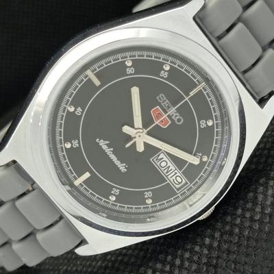 ОТРЕМОНТИРОВАННЫЕ ВИНТАЖНЫЕ МУЖСКИЕ ЧАСЫ SEIKO 5 AUTO 6309A ЯПОНИЯ D/D ЧЕРНЫЕ 593c-a314828-2
