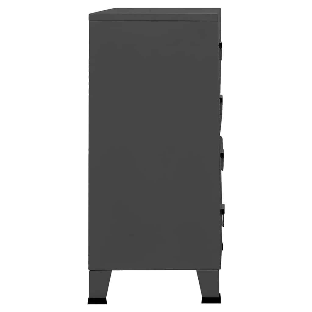 Vidaxl Industrialna Komoda, Antracytowa, 78X40X93 Cm, Metalowa