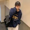 Cotton-inclusive Harajuku Style Sweatshirt for Women Korean Style Loose Casual Top Hong Kong Style Base Shirt for Students Women's Clothing