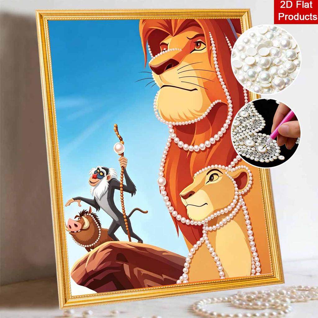 Disney DIY Pearl Painting The Lion King Creative Pearl Style Decorative Painting Creative Ornaments Friends Gifts Desktop Displays Home Decoration