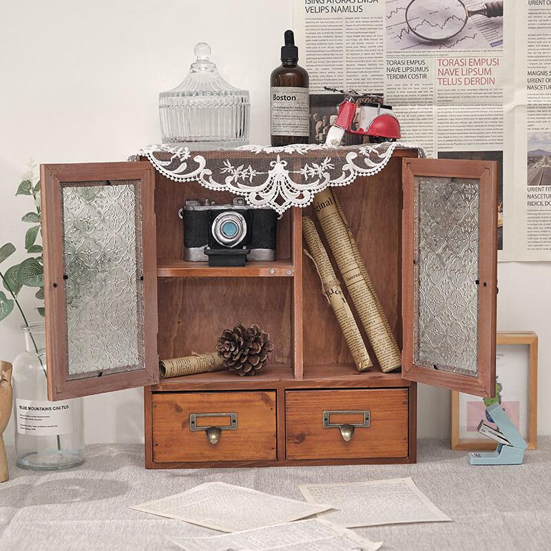 Винтажный деревянный офисный шкаф для хранения