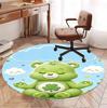Care Bears Pattern Round Rug, Indoor/Outdoor Mat, for Picnic, Gameroom, Bedroom, Office, Living Room, Home Decor Carpet, Birthday Gift